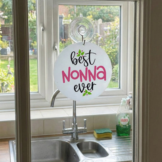 Personalized “Best Nonna Ever” Window Charm