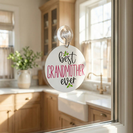 Personalized “Best Grandmother Ever” Window Charm